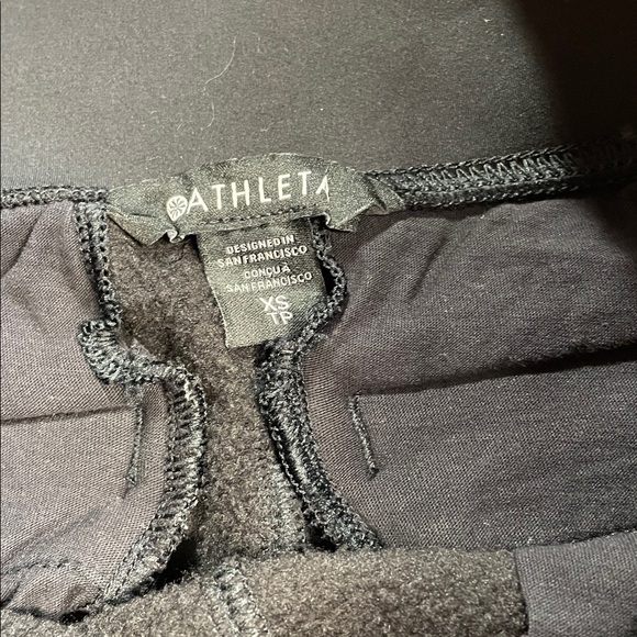 Athleta Retroplush Fleece Lined Black Wide Leg Joggers Snap Size XS | GUC - Picture 7 of 8